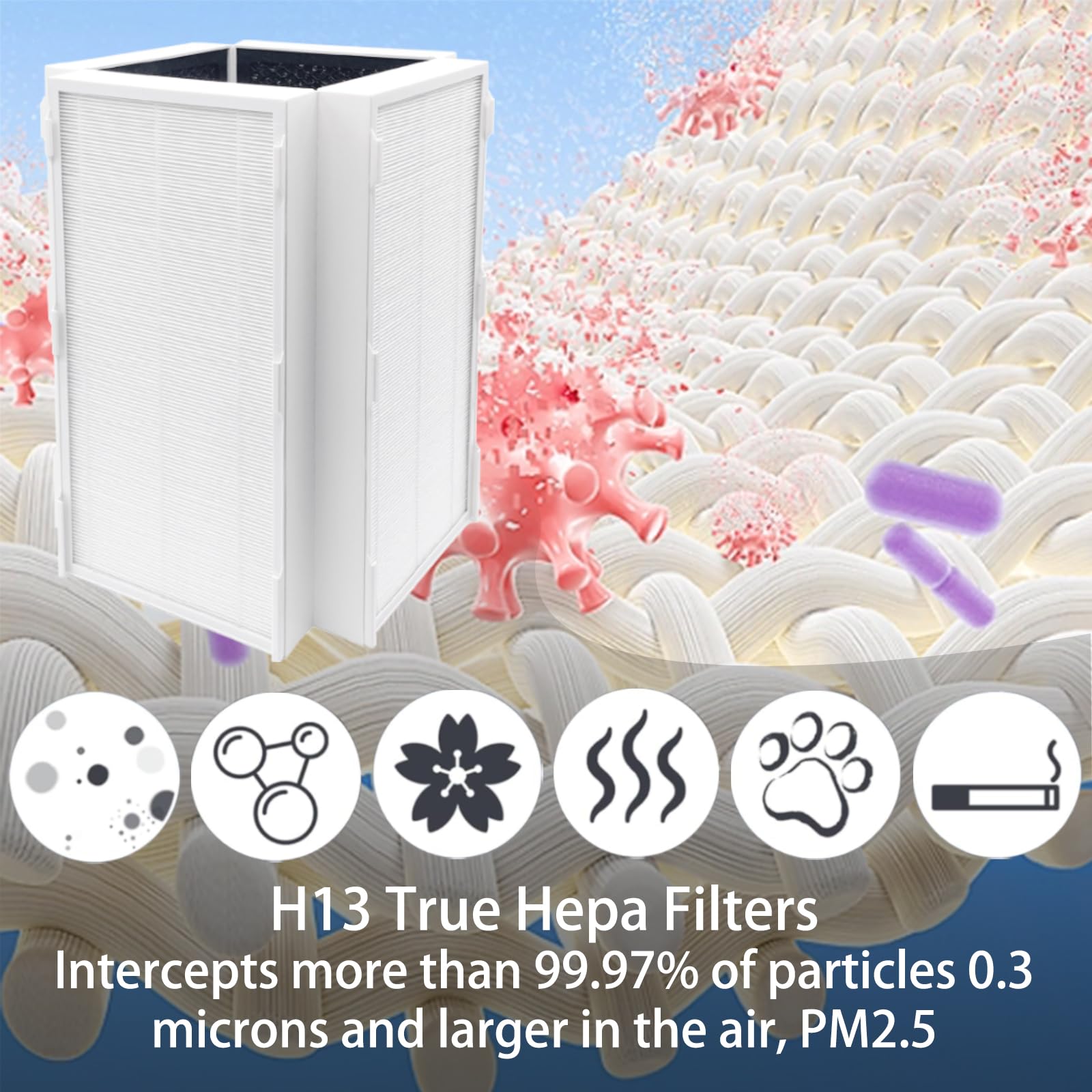 Replacement Filter Compatible With Cuisinart CAP-1000: H13 True Hepa Filter Compatible With Cuisinart CAP-1000FPK PuRXium Air Purifier