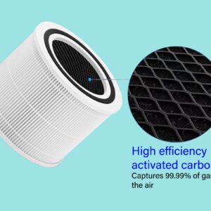 True HEPA Replacement Filter Compatible with 240 Air Purifier, 2 Pack HEPA 14 Filter with High-efficiency Carbon filter and Pre Filter