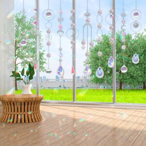 HYBEADS 200 Pcs DIY Suncatcher Making Kits for Adults Crystal Sun Catchers Crafts with Hooks Chains Pendants Rainbow Maker for Window Hanging Prism Indoor Outdoor Garden Xmas Wedding Party Decor