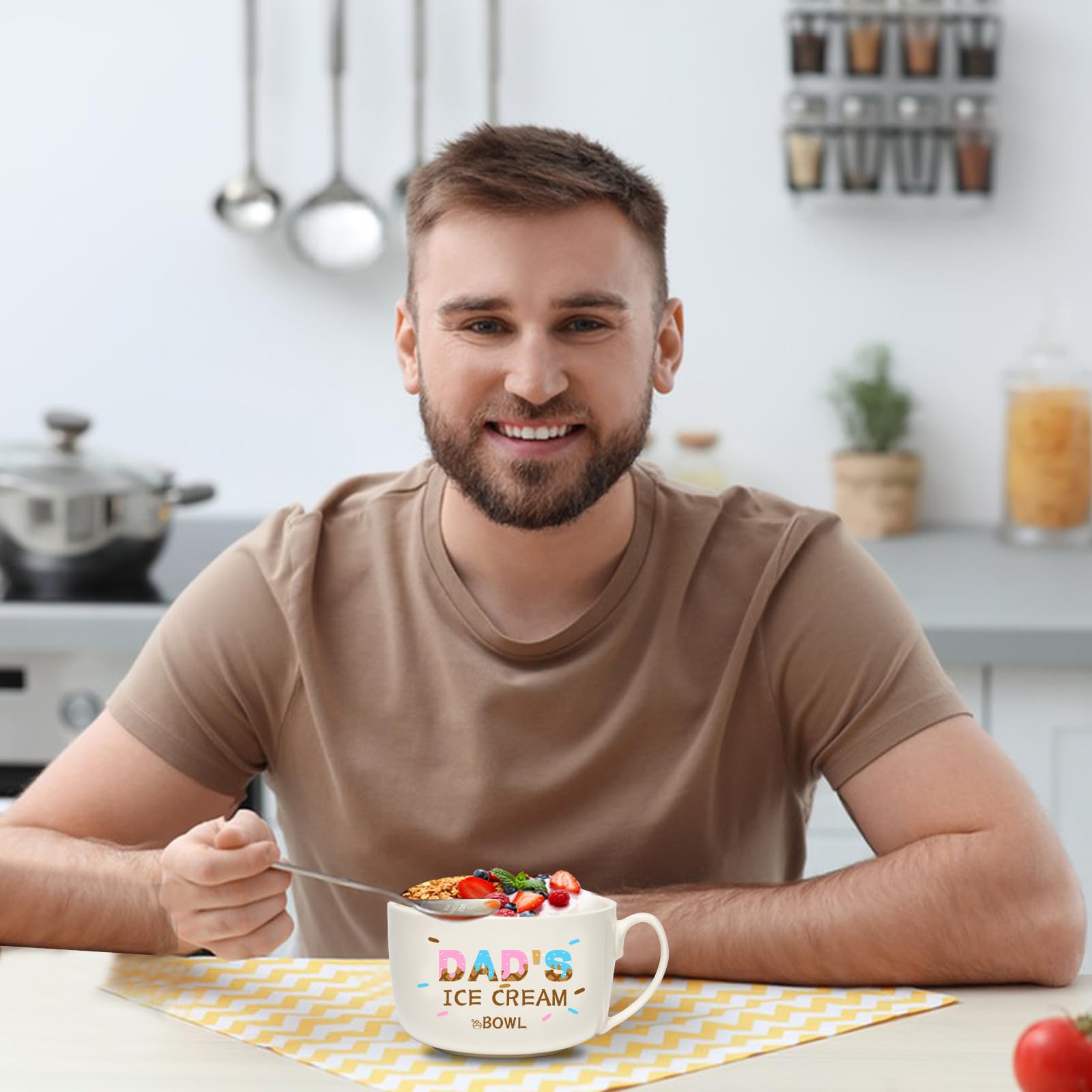 EUUPS Dad Gifts for Fathers Day - Dad's Ice Cream Bowl and Scoop, Shovel Dad's Ice Cream Spoon - Dad Gifts from Daughter Son - Ideal Dad Christmas Birthday Gift