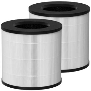 curebilee air 14 true hepa replacement filter, compatible with ma air cleaner purifier ma#14, ma#14w, and ma#14b, 3-in-1 true hepa and activated carbon filter, 2 pack