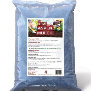 Brut Organic Aspen Mulch – 12 Lbs – High Carbon – Water Retention – Natural Solution for Healthy Houseplants, Flowers, and Vegetables - Use Indoors or Outdoors - Odor Free