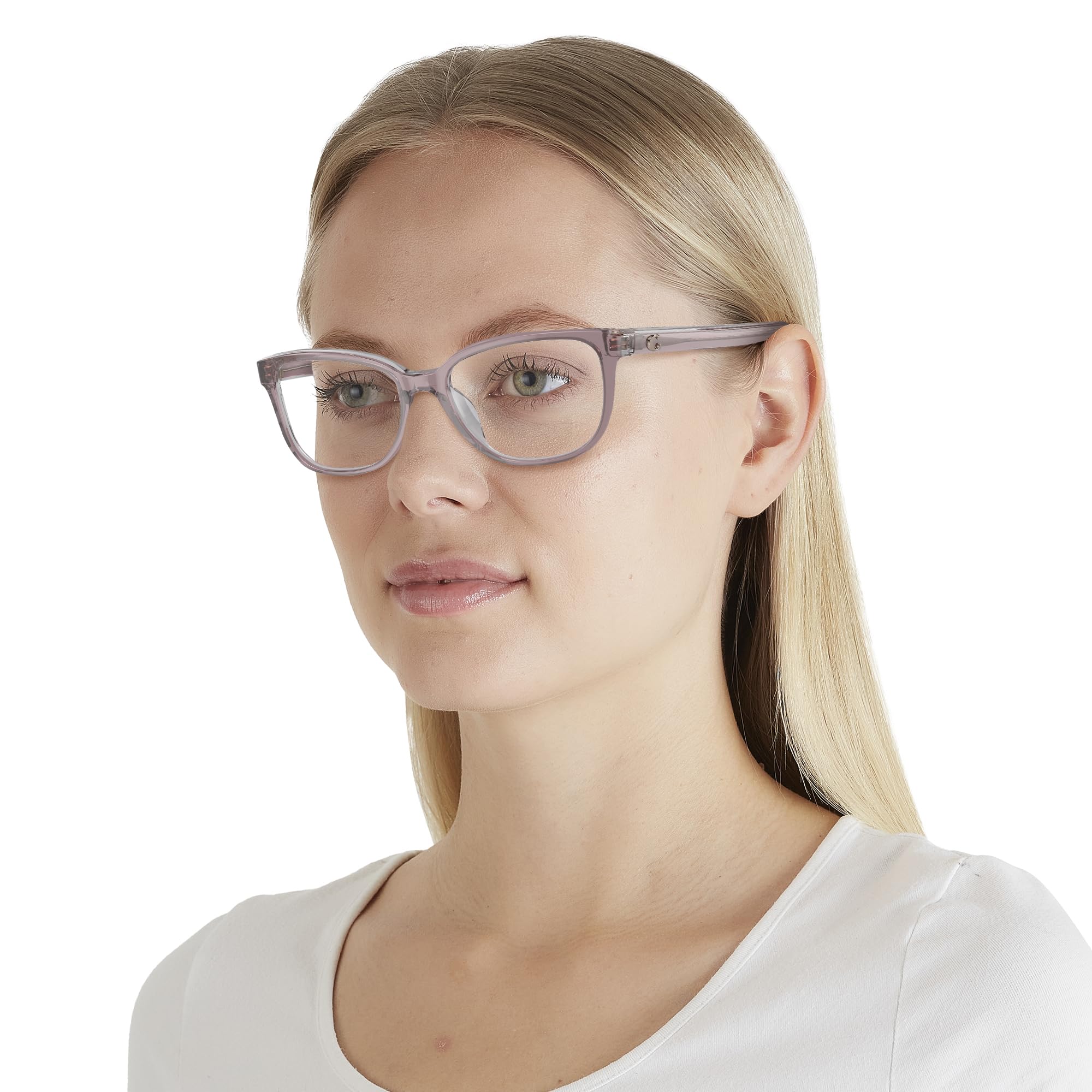 Coach HC6224U Universal Fit Prescription Eyewear Frames, Transparent Rose/Blush/Demo Lens, 53 mm