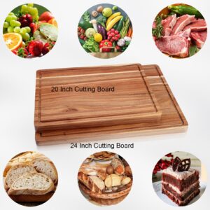 GaoMon 24 x 18 In Acacia Cutting Boardfor Kitchen, XXL Extra Large Charcuterie Cheese Platter Serving Tray, Food Prep and Serving Boards, Chopping Boards for Meal Vegetables and Cheese