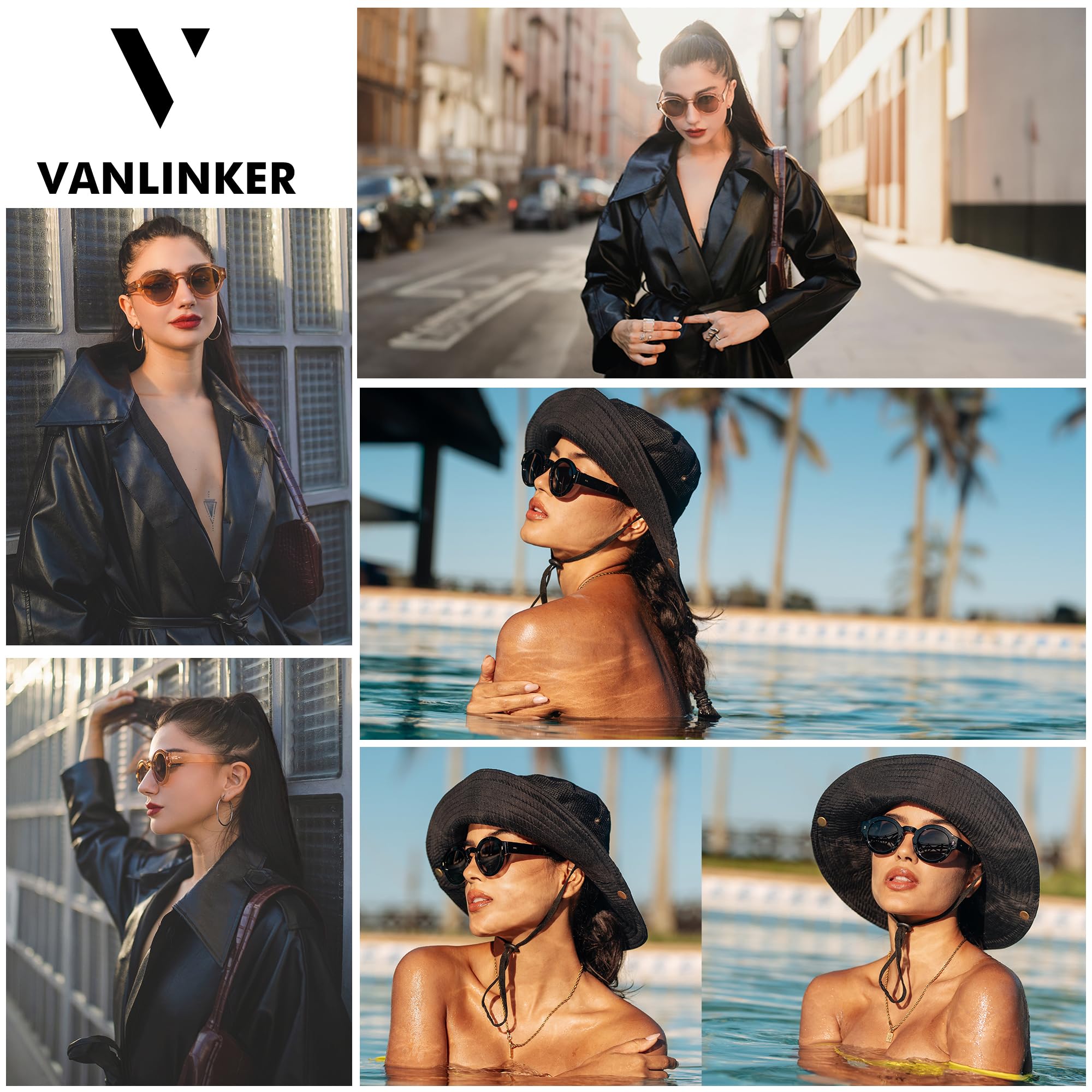 VANLINKER Vintage Round Polarized Sunglasses for Women Men Trendy Shades Retro Circle Sun Glasses VL9743 C2 Tortoise Frame Brown Lenses