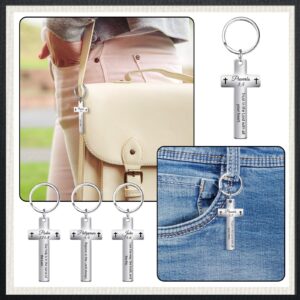 Equsion 20 Pcs Christian Bible Verse Keychain Bulk Religious Cross Keychains Keyring Jesus Keychain Jewelry for Inspirational Gift Catholic Birthday Christmas Easter Baptism Women Men Kid