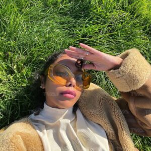 TYA Oversized Sunglasses for Women Fashion Oval Futuristic Chunky Sunglasses Cat-Eye Rectangular Shades Glasses Eyeglasses Yellow