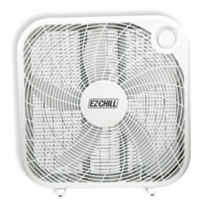 EZ-CHILL 20” Box Fan, 3 Speed Full-Force Air Circulation Window Fan, Floor Fan, Bedroom Fan, Ideal for Home, Bedroom & Office, MTNBF20