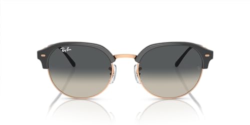 Ray-Ban RB4429 Round Sunglasses, Dark Grey On Rose Gold/Grey Gradient, 53 mm