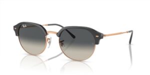 ray-ban rb4429 round sunglasses, dark grey on rose gold/grey gradient, 53 mm