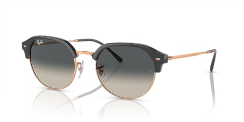 Ray-Ban RB4429 Round Sunglasses, Dark Grey On Rose Gold/Grey Gradient, 53 mm