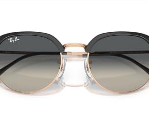 Ray-Ban RB4429 Round Sunglasses, Dark Grey On Rose Gold/Grey Gradient, 53 mm