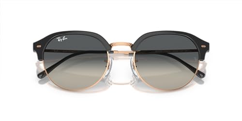 Ray-Ban RB4429 Round Sunglasses, Dark Grey On Rose Gold/Grey Gradient, 53 mm