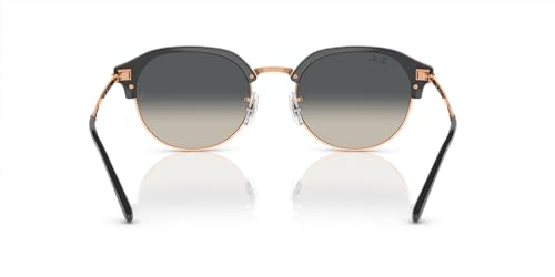 Ray-Ban RB4429 Round Sunglasses, Dark Grey On Rose Gold/Grey Gradient, 53 mm