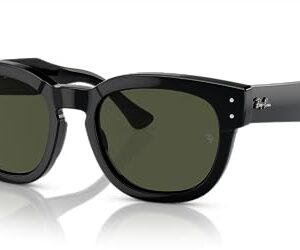 Ray-Ban RB0298S Mega Hawkeye Square Sunglasses, Black/Green, 53 mm