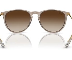 Ray-Ban RB4171F Erika Low Bridge Fit Round Sunglasses, Transparent Light Brown/Brown Gradient, 54 mm