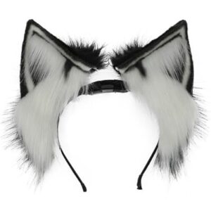 fodtahee Rechargeable animal ears movable cat ears headdress props simulation electric animal ears hair bands