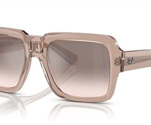 Ray-Ban RB4408 Magellan Square Sunglasses, Transparent Light Brown/Light Brown Mirrored Silver Gradient, 54 mm