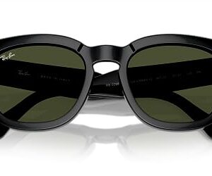 Ray-Ban RB0298S Mega Hawkeye Square Sunglasses, Black/Green, 53 mm