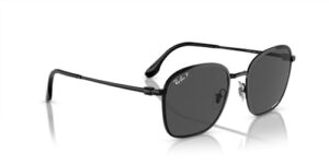 ray-ban rb3720 square sunglasses, black/dark grey polarized, 55 mm