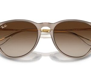 Ray-Ban RB4171F Erika Low Bridge Fit Round Sunglasses, Transparent Light Brown/Brown Gradient, 54 mm