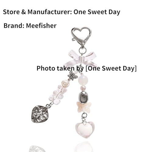 Meefisher White Bear Y2K Aesthetic Accessories Gift Keychain Cute Love Heart Keyring for Girl Women Bag Charms Pendant, Kawaii Jewelry Gifts