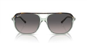 ray-ban rb2205 bill one square sunglasses, havana on transparent green/grey gradient polarized, 57 mm