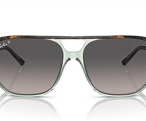 Ray-Ban RB2205 Bill One Square Sunglasses, Havana On Transparent Green/Grey Gradient Polarized, 57 mm