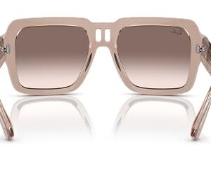 Ray-Ban RB4408 Magellan Square Sunglasses, Transparent Light Brown/Light Brown Mirrored Silver Gradient, 54 mm