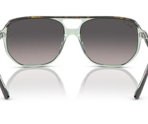 Ray-Ban RB2205 Bill One Square Sunglasses, Havana On Transparent Green/Grey Gradient Polarized, 57 mm