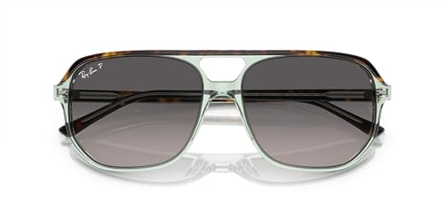 Ray-Ban RB2205 Bill One Square Sunglasses, Havana On Transparent Green/Grey Gradient Polarized, 57 mm