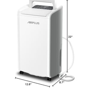 AIRPLUS 4,500 Sq.Ft 70 Pint Dehumidifier for Basements and Home-with Drain Hose,Efficient,Energy-with Dual Protection and 4 Smart Modes,24H Timer,Defrost,for Large room