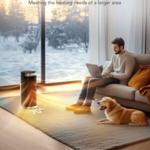 iDOO Space Heater, Portable Electric Heaters for Indoor Use, PTC Ceramic Heating with Thermostat for small Bedroom, Large Room & Office, Remote, 70° Oscillation, 24H Timer, christmas Gifts for home