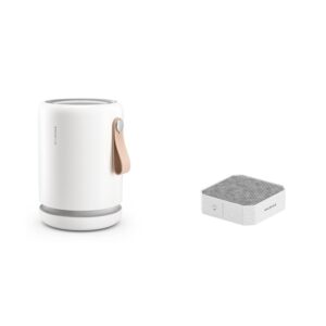 molekule air mini+, air purifier for small home rooms & other pollutants for clean air - white, compatible with alexa & air pre-filter (2pk)