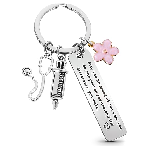 Ouligay Nurse Keychain Nurse Gifts for Women Thank You Keychain Nurse Appreciation Keychain Nurse Practitioner Gifts Nurse Graduation Gifts Nurses Week Gifts Medical Assistant Gifts Nurse