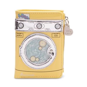 betsey johnson spin me bifold wallet, yellow