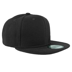 Gelante Snapback Hats for Men - Flat Bill Brim Baseball Cap Hat - Plain Blank Adjustable 1500-1PC Black