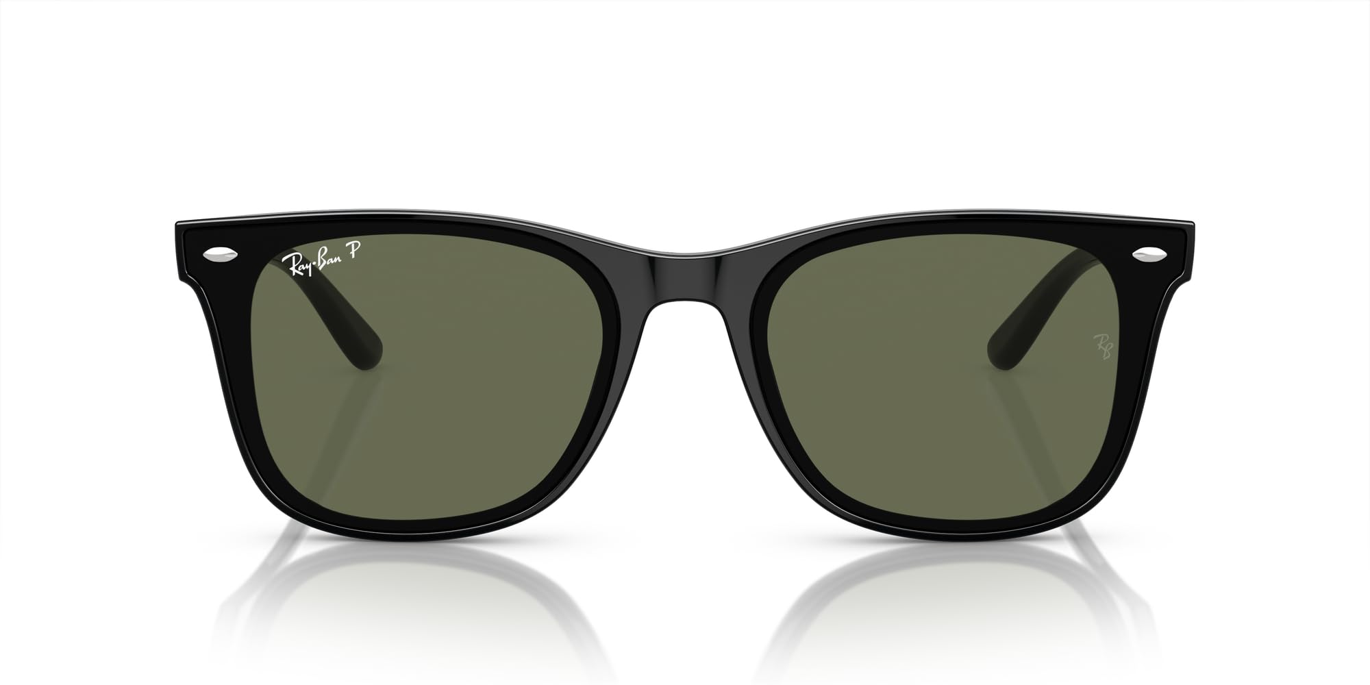 Ray-Ban RB4420 Square Sunglasses, Black/Dark Green Polarized, 65 mm