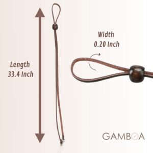 Gamboa 100% Leather Hat Chin Strap for Men and Women Removable Hat Chin Cord for Cowboy and Sun Hats Brown