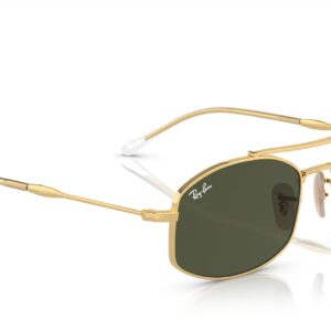 Ray-Ban RB3719 Oval Sunglasses, Gold/Green, 54 mm