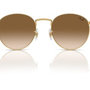 Ray-Ban RB3637 New Round Sunglasses, Gold/Clear Gradient Brown, 50 mm