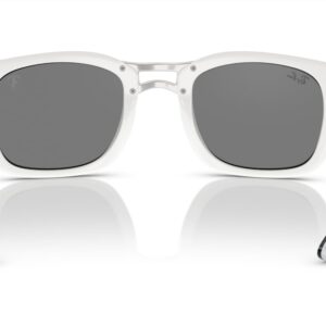 Ray-Ban RB8362M Square Sunglasses, White/Grey Mirrored Silver, 53 mm