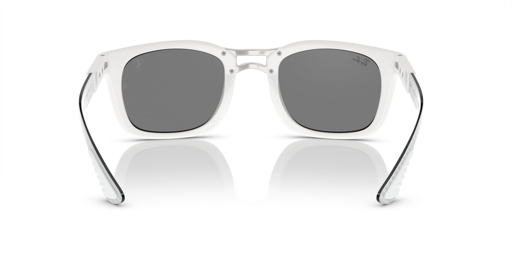 Ray-Ban RB8362M Square Sunglasses, White/Grey Mirrored Silver, 53 mm