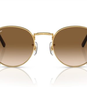 Ray-Ban RB3637 New Round Sunglasses, Gold/Clear Gradient Brown, 50 mm