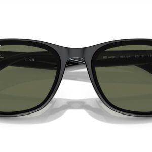 Ray-Ban RB4420 Square Sunglasses, Black/Dark Green Polarized, 65 mm