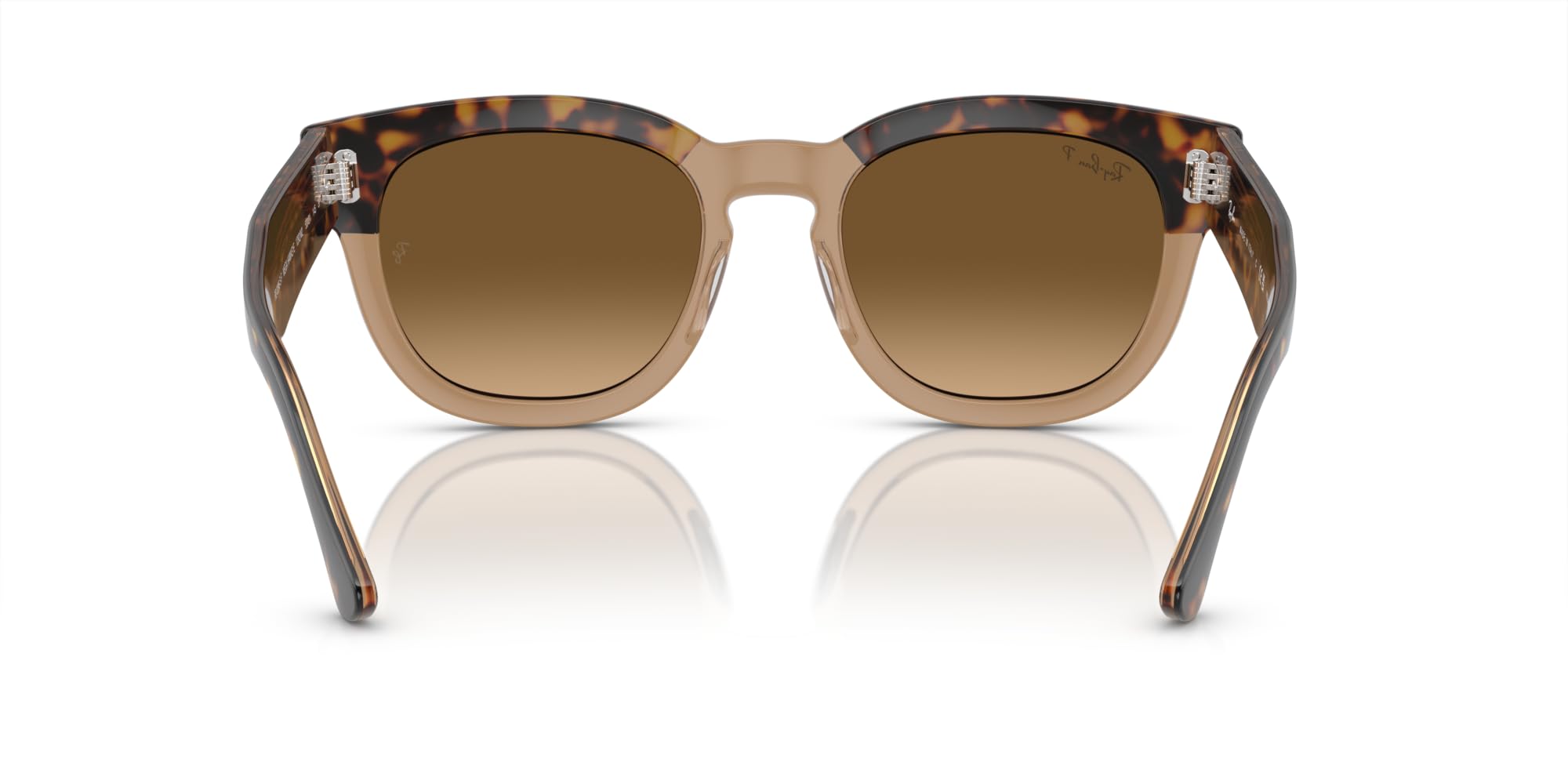 Ray-Ban RB0298SF Mega Hawkeye Square Sunglasses, Havana On Transparent Brown/Brown Gradient Polarized, 53 mm