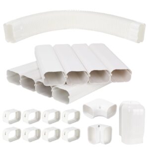 4” 13.5 ft mini split line set cover,decorative pvc line set cover kits for mini air conditioners ouside heat pumps with flexible duct