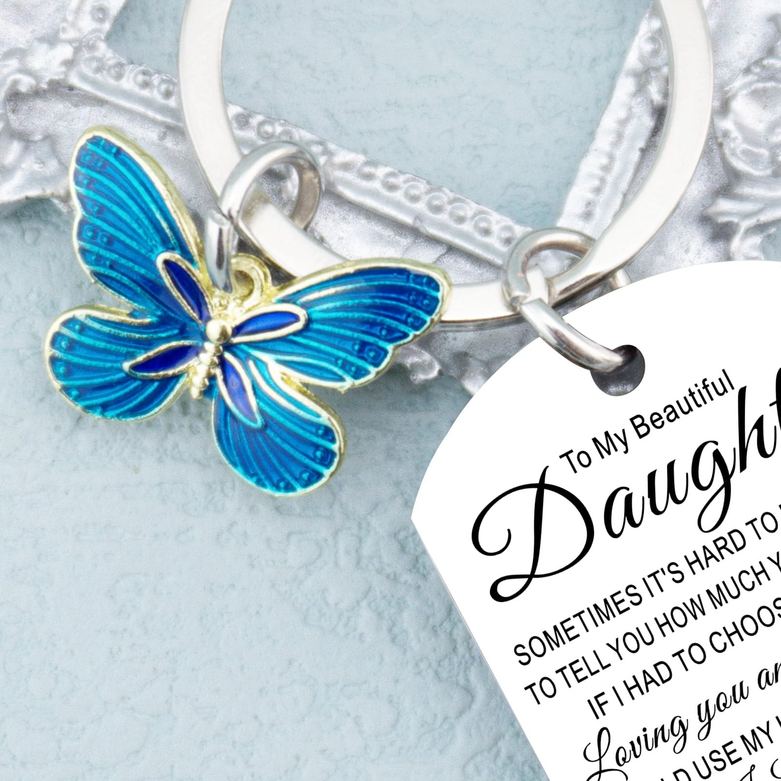 To My Daughter Keychain Inspirational Daughter Gifts from Mom Daughter Birthday Gift Christmas Graduation Gifts for Daughter You Will Always My Baby Girl Keyring Stocking Stuffer Gifts