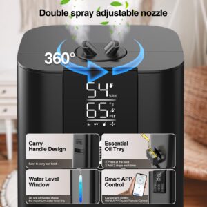 Honovos Smart Humidifiers Large Room Bedroom Home, 2.11Gal(8L) Quiet Top Fill Cool Mist Humidifier, Smart App & Remote Control, 3 Speed Humidifier with 360° Nozzle, Humidity Setting for Baby Office