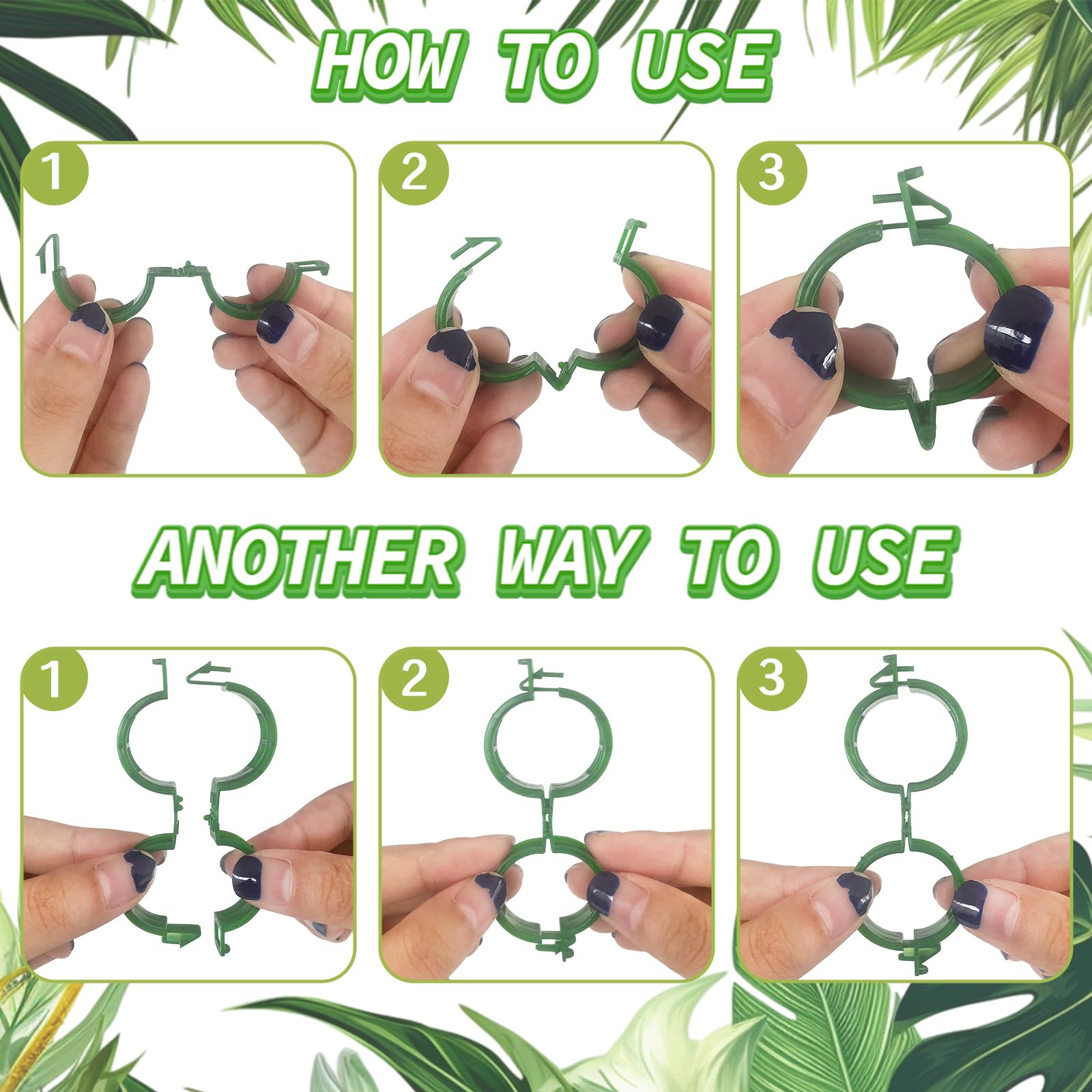 OJYUDD 300 Pcs Plant Support Clips,Plastic Tomato Clips,Plant Support Clips,Garden Vine Clips for Climbing Plants,Tomato,Grape,Plants Stalks (Green)